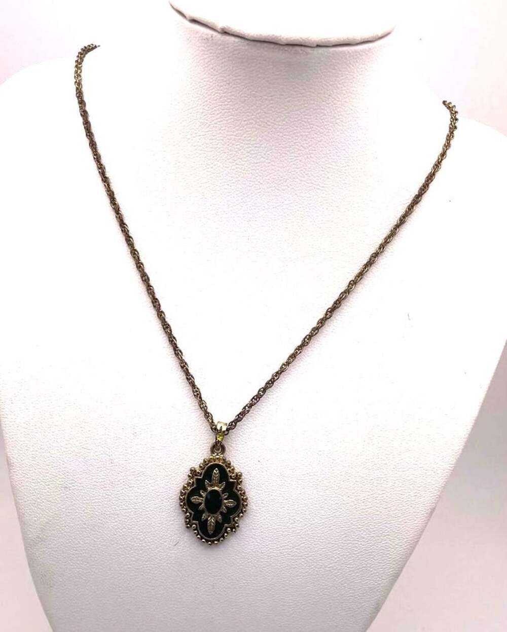 Vintage Inspired Green Enamel Pendant 1928 Co